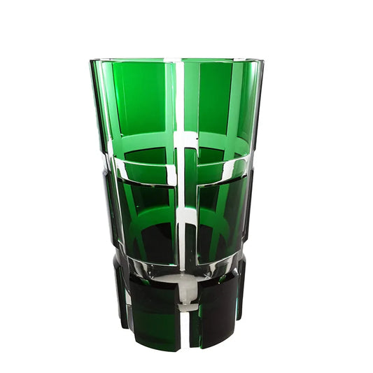 grüner Longdrinkbecher mit karoschliff