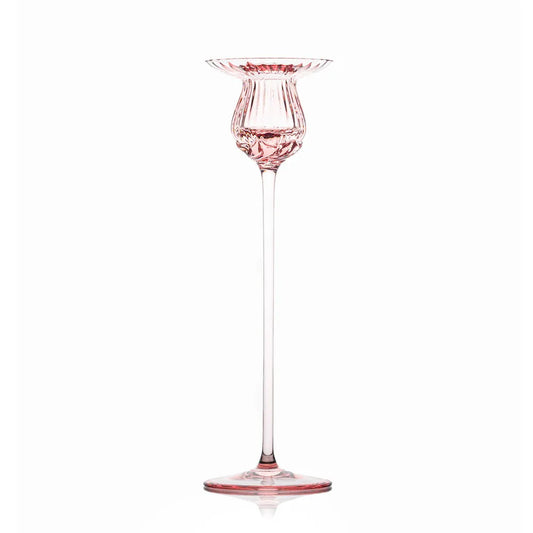 rosa Glas Kerzenhalter von OertelCrystal